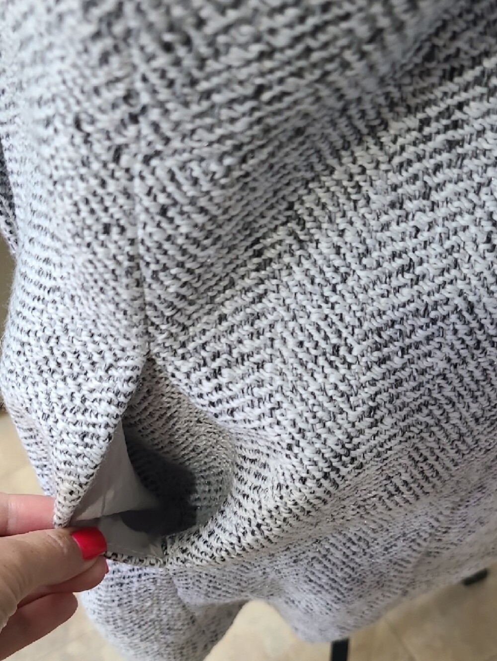 Textured Open-Front Gray Jacket - Picture 2 of 7